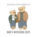 Alpha Chi Omega Dad Bear Illustration Parent's Weekend Shirt