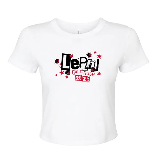 Lambda Epsilon Phi Bold Lettering and Ladybugs Fall Rush Shirt 2
