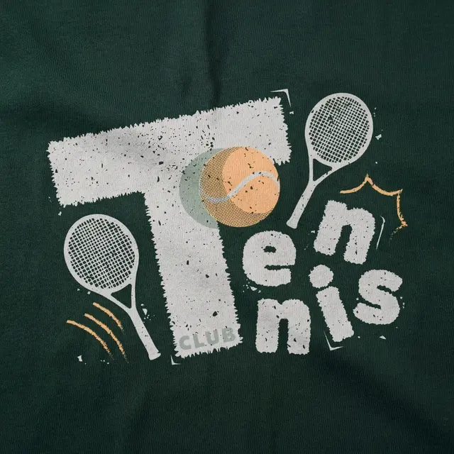 Tennis Club Textured Lettering Tennis Theme Crewneck