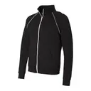 Customizable Bella + Canvas Men's Piped Fleece Jacket 3710 Black with White Left