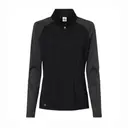 Adidas Women's Stripe Block Quarter-Zip Pullover a521 Black Front