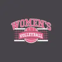 Women's Volleyball Bold Pink Text with Net PR Shirt