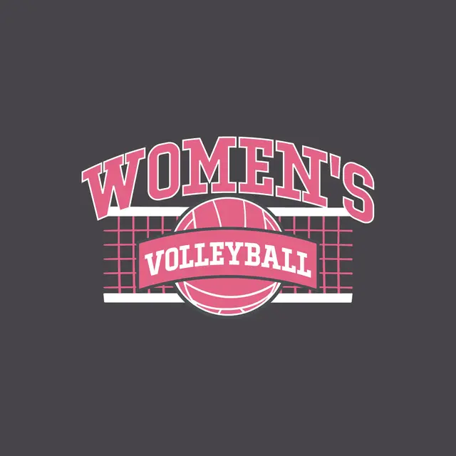 Women's Volleyball Bold Pink Text with Net PR Shirt