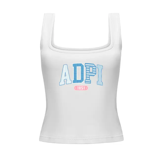 Alpha Delta Pi Mixed Pattern Block Lettering PR Tank 2