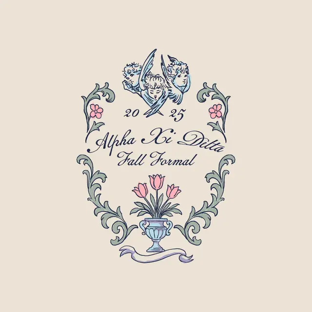 Alpha Xi Delta Angelic Floral Fall Formal Crewneck