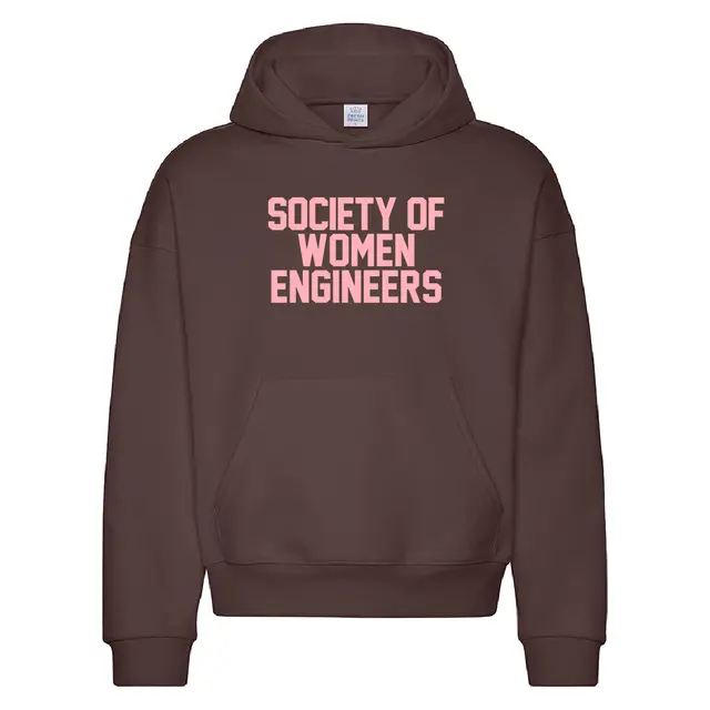 Society of Women Engineers Pink Block Letter PR Hoodie 2