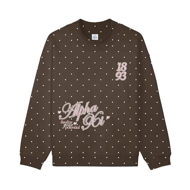Alpha Xi Delta Polka Dot Pattern Lettering PR Sweater 2
