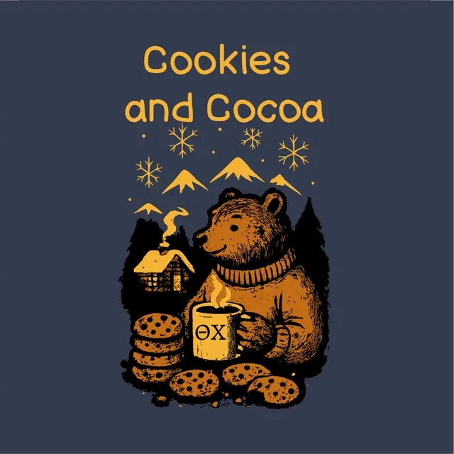 Theta Chi Cozy Bear Cookies and Cocoa PR Shirt