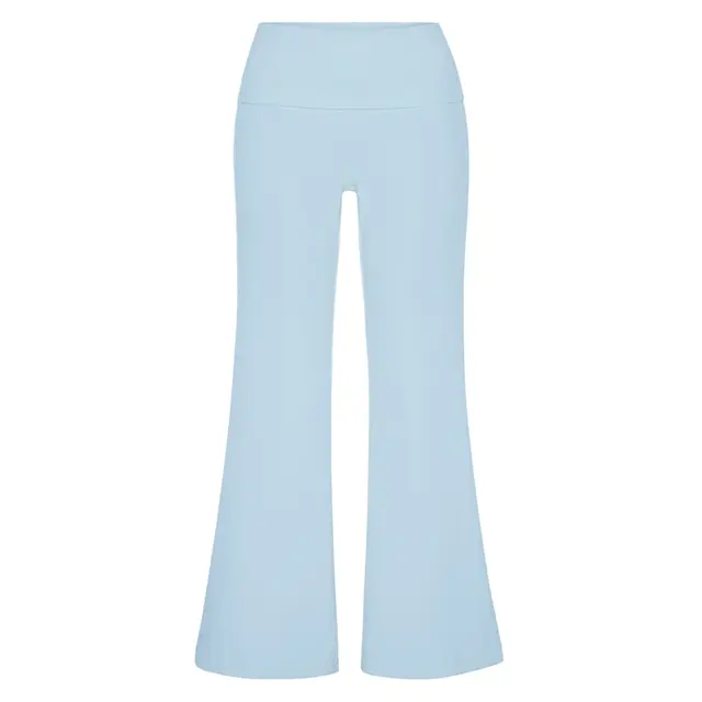 FP101 Katie Fold-over Flared Pants Baby Blue Front
