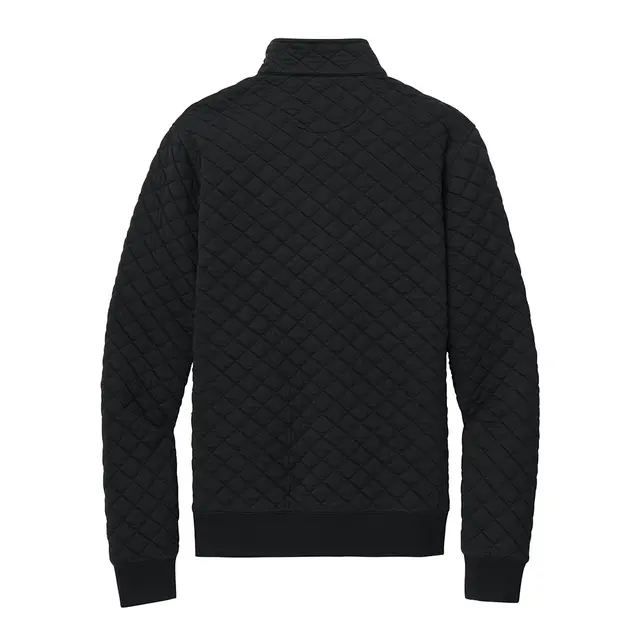 Diamond Quilt 1/4-Zip Deep Black Back