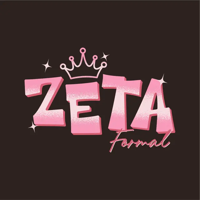 Zeta Tau Alpha Bold Block Lettering Crown Formal Shirt