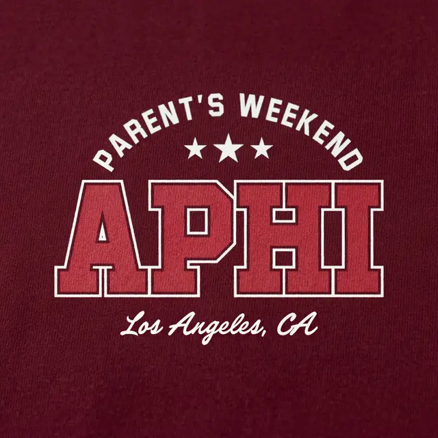Alpha Phi Stacked Block Text Parent's Weekend Hoodie