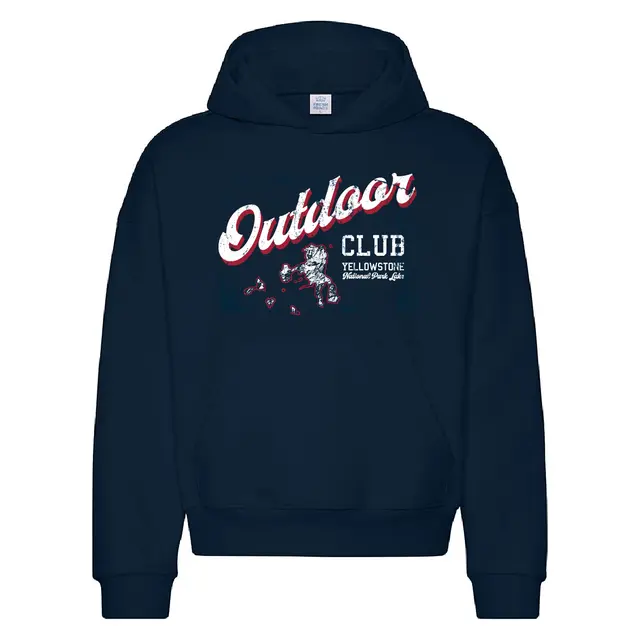 Outdoor Club Script Text with Map PR Hoodie 2