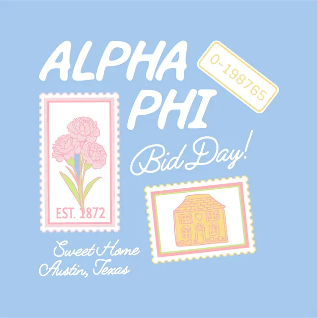 Alpha Phi Floral Illustration Bid Day Tank