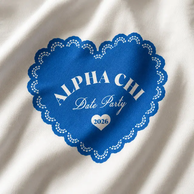 Alpha Chi Lace Heart Date Party Tank