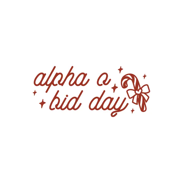 Alpha Omicron Pi Candy Cane Text Bid Day Shirt