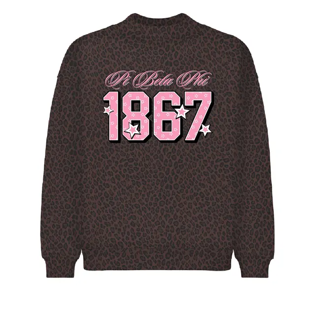 Pi Beta Phi Pink Script and Starry Block Texts PR Sweater 2