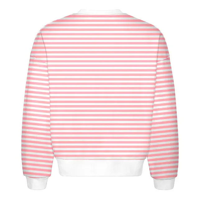 Fresh Prints Chicago Graphic Heavyweight Crewneck Blush White Stripe Back
