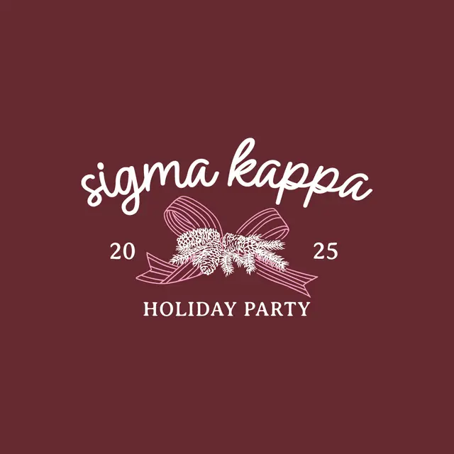 Sigma Kappa Script and Pine Holiday Party Hoodie