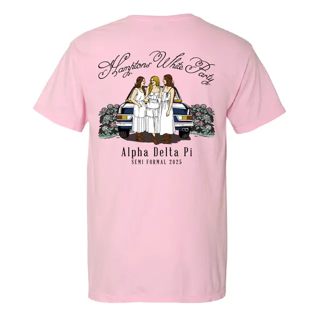 Alpha Delta Pi Car and Florals Semi Formal Shirt 2