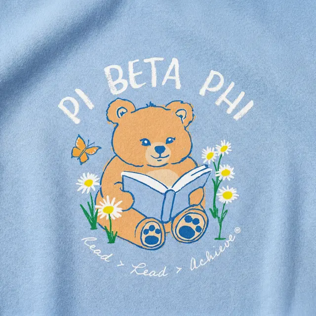 Pi Beta Phi Bear Reading Floral Philanthropy Sweater