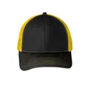 Port Authority Snapback Trucker Cap Black Gold Front