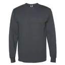Fruit of the Loom HD Cotton Long Sleeve T-Shirt 4930r Black Heather Front