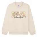 Delta Delta Delta Bow Pattern Block Texts Game Day Crewneck 2