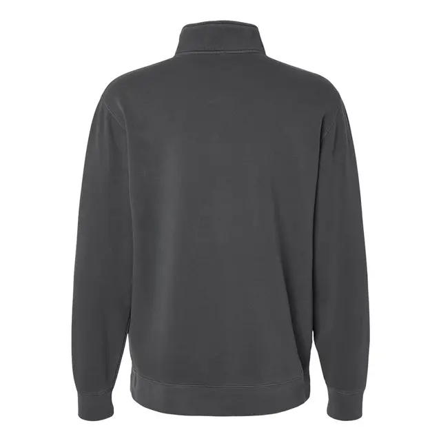 Independent Trading Co. Unisex Pigment-Dyed Quarter-Zip Pullover Pigment Black Back