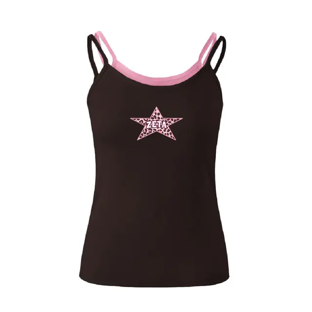 Zeta Tau Alpha Pink Leopard Star PR Tank 2