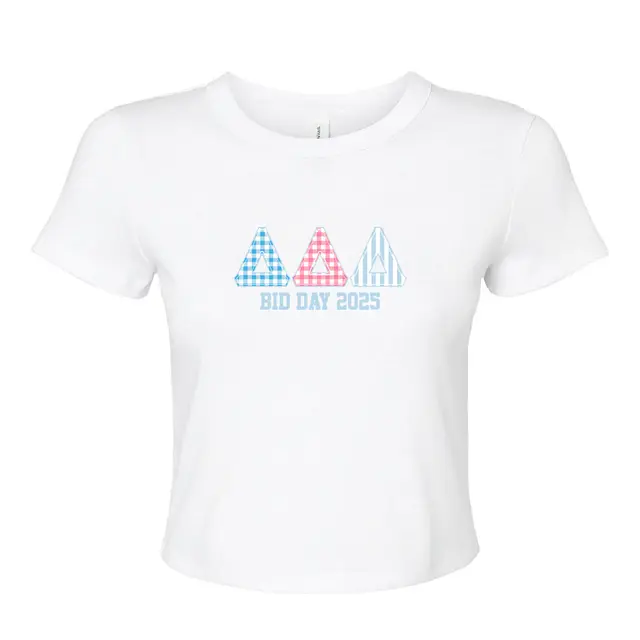 Delta Delta Delta Gingham Letters Bid Day Shirt 2