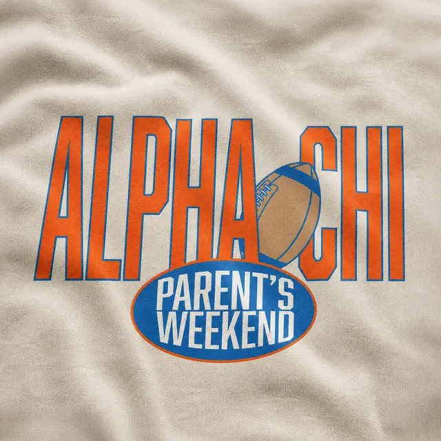 Alpha Chi Omega Bold Lettering Football Parent's Weekend Sweater