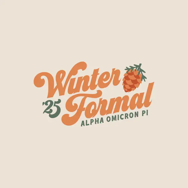 Alpha Omicron Pi Pinecone Script Winter Formal Crewneck