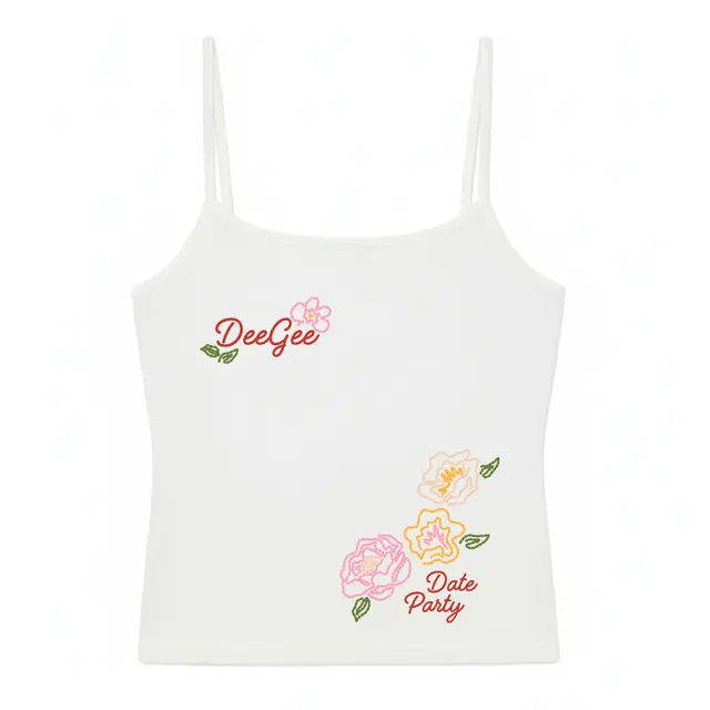 Delta Gamma Floral Text Date Party Tank 2
