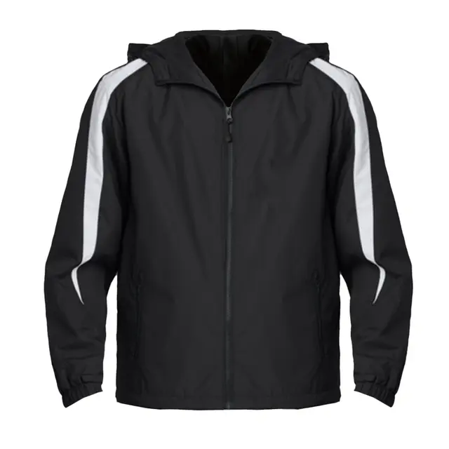 Sport-Tek Fleece-Lined Colorblock Jacket JST81 Black White Front