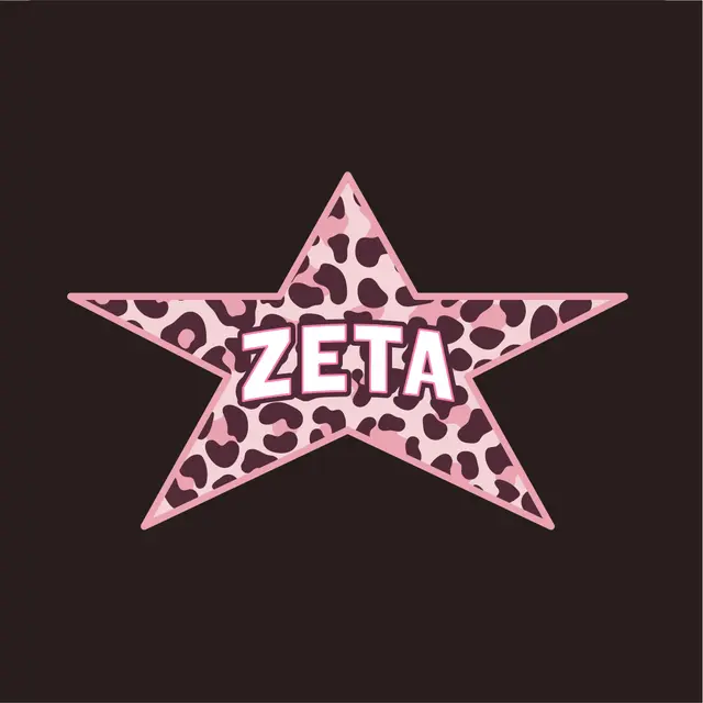 Zeta Tau Alpha Pink Leopard Star PR Tank
