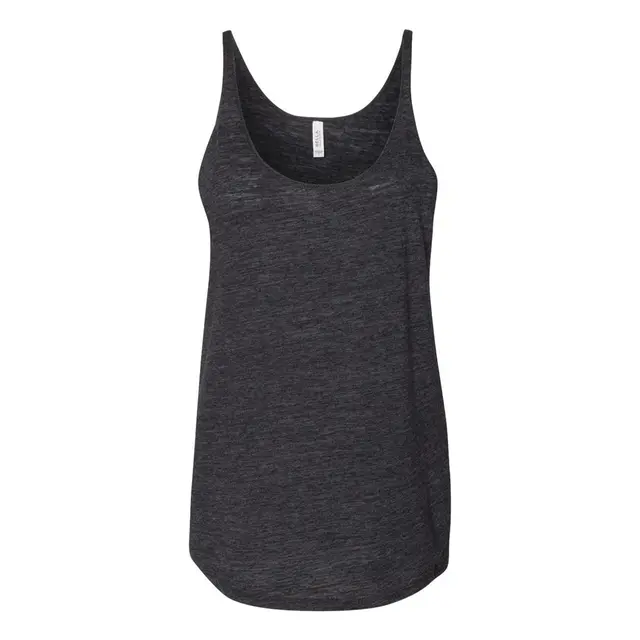 Customizable Bella + Canvas Ladies' Slouchy Tank 8838 Chrcl Black Slub Front