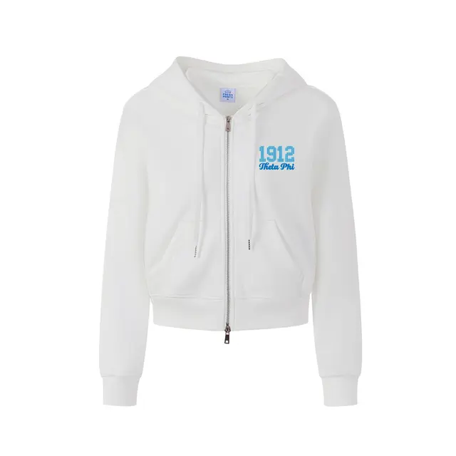 Theta Phi Alpha Striped Number and Script PR Hoodie 2