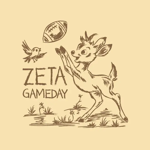 Zeta Tau Alpha Deer and Football Game Day Shirt