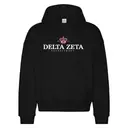 Delta Zeta Crown and Pink Text Recruitment Hoodie 2