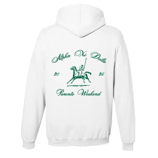 Alpha Xi Delta Polo Player Parents Weekend Hoodie 2