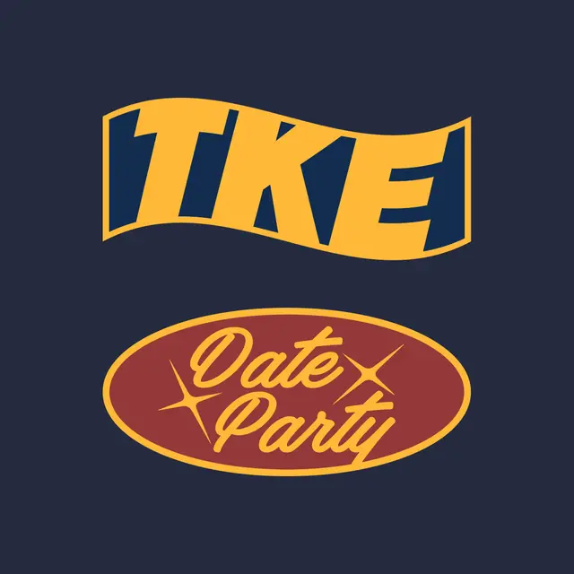 Tau Kappa Epsilon Bold Text and Oval Date Party Sweater