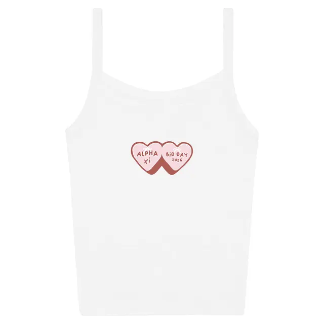 Alpha Xi Delta Heart Duo Text Bid Day Tank 2