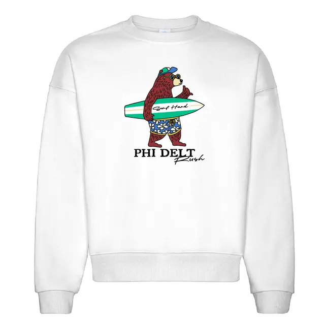 Phi Delta Theta Surfing Bear Rush Crewneck 2