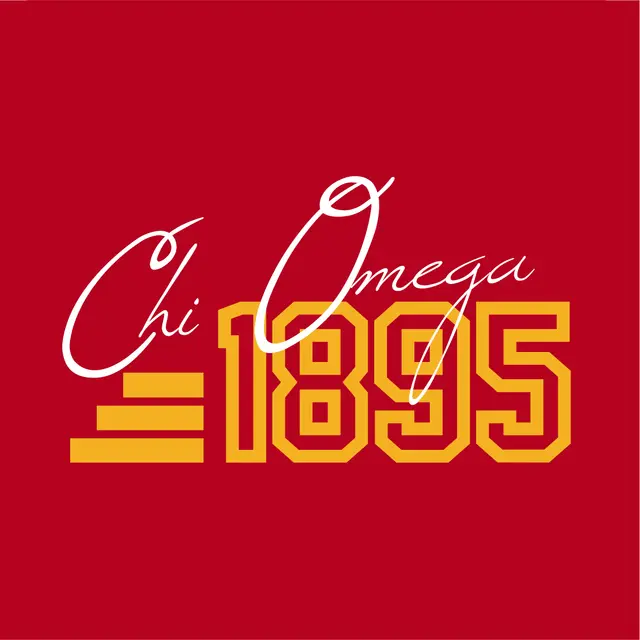 Chi Omega Script Over Bold Date Founder's Day Shirt