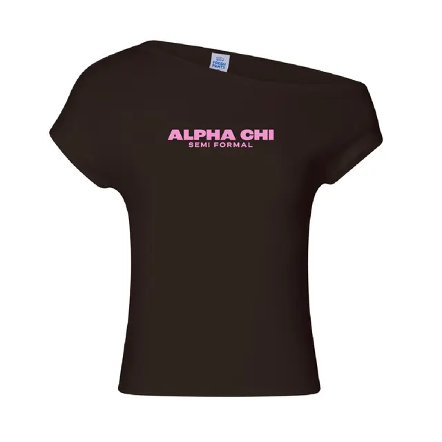 Alpha Chi Omega Bold Pink Text Semi Formal Shirt 2