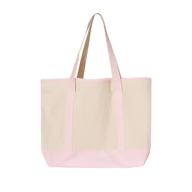 34.6L Large Canvas Deluxe Tote Natural Light Pink Back