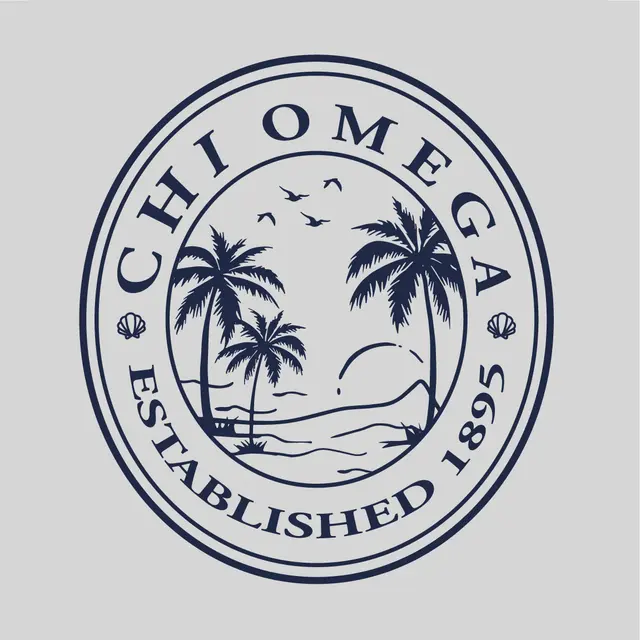 Chi Omega Palm Tree Seal PR Sweater