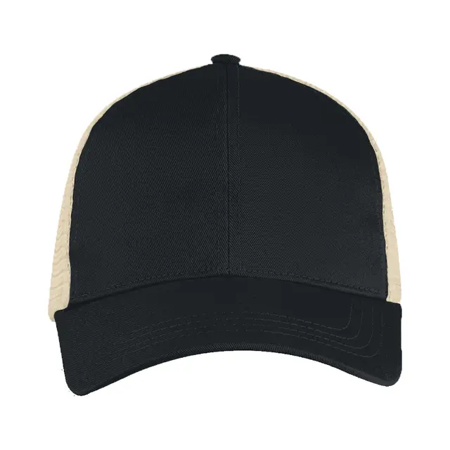 Customizable Econscious Eco Trucker Hat ec7070 Black Oyster Front