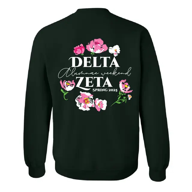 Delta Zeta Floral Script Parent's Weekend Crewneck 2